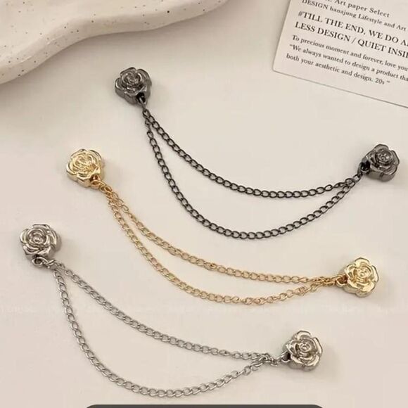 Camellia Flower Chains T-Shirt Shortening Adjustable Sleeve Hem Magnetic Fixing - Picture 2 of 7